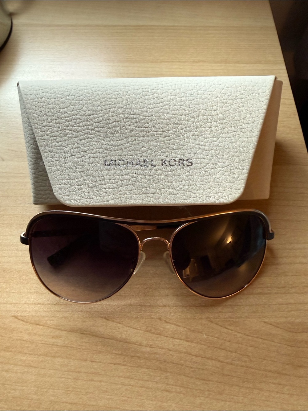 Michael Kors Women’s Aviator Sunglasses in Gold and Brown